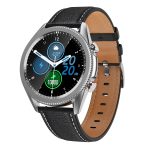 NJYUAN M98 Color Screen Bluetooth LE 5.0 Smartwath Silver leather strap