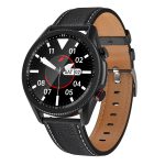 NJYUAN M98 Color Screen Bluetooth LE 5.0 Smartwath Black leather strap