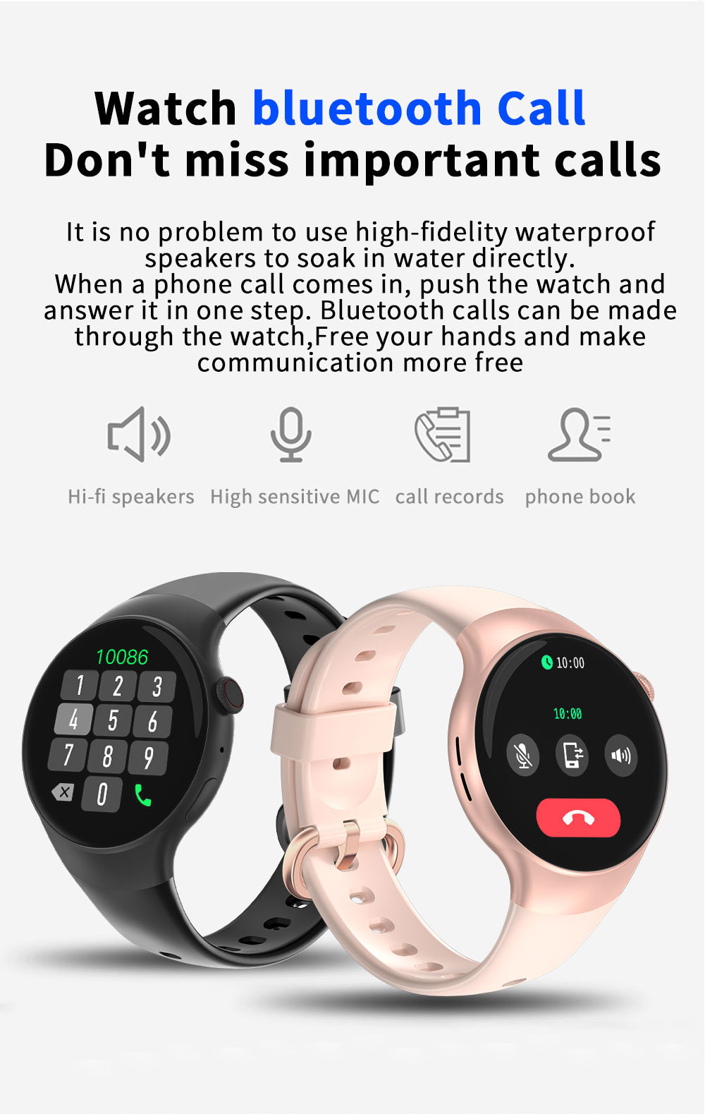 NJYUAN LC301 1.32 inch TFT 360*360 screen 250mAh BLE 5.0 ip67 waterproof smartwatch