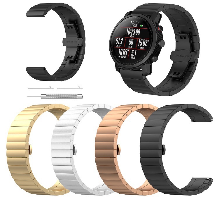 Watch GT2 GT2 Pro 46MM strap, Stainless Steel Butterfly Buckle, One Bead Bamboo Strap + Free strap remover