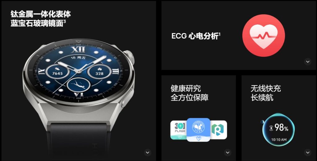 HUAWEI WATCH GT3 Pro series with stylish design and upgraded support for ECG analysis