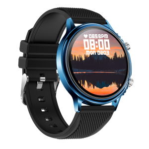 NJYUAN CF81 1.32 inch bluetooth 5.0 IP67 waterproof magnetic charging smart watch blue silicone strap