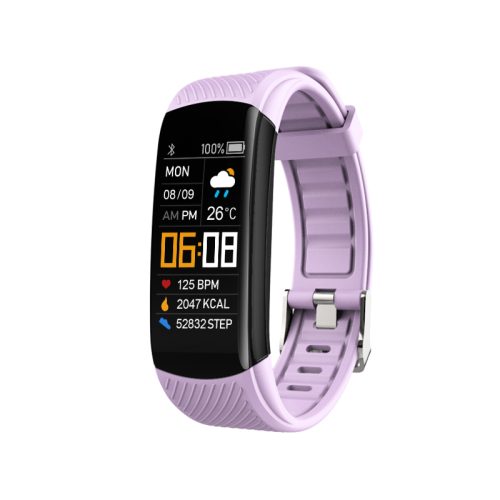 NJYUAN C5S heart rate blood oxygen and blood pressure sport smart bracelets - Light Purple