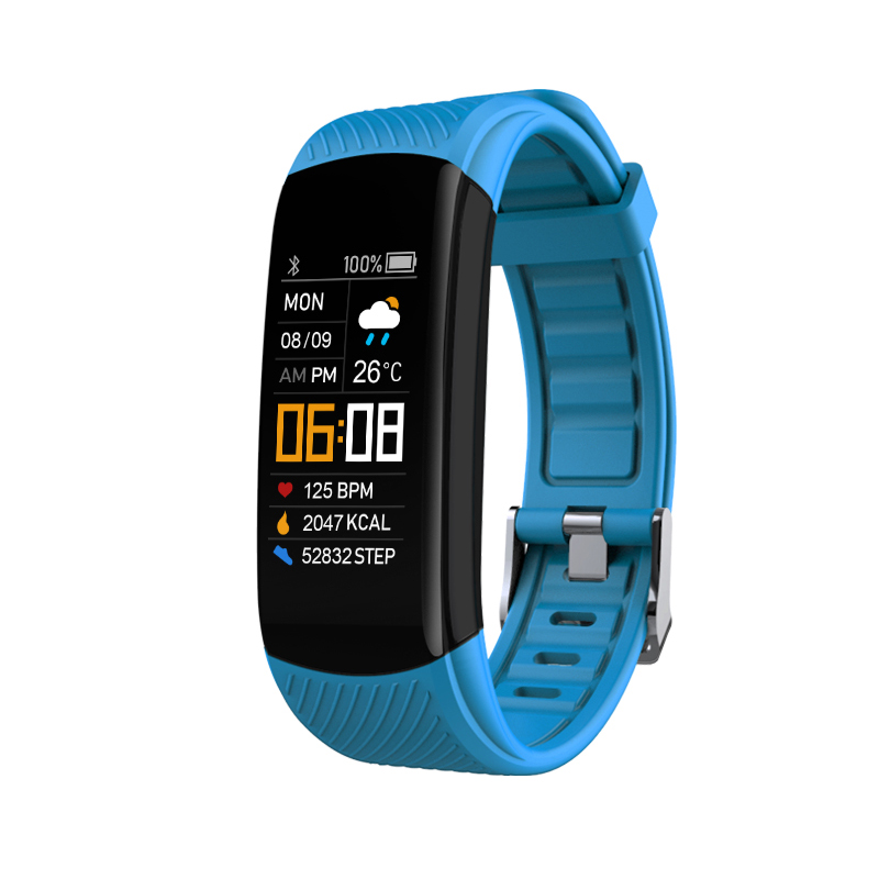NJYUAN C5S heart rate blood oxygen and blood pressure sport smart bracelets - Light Blue