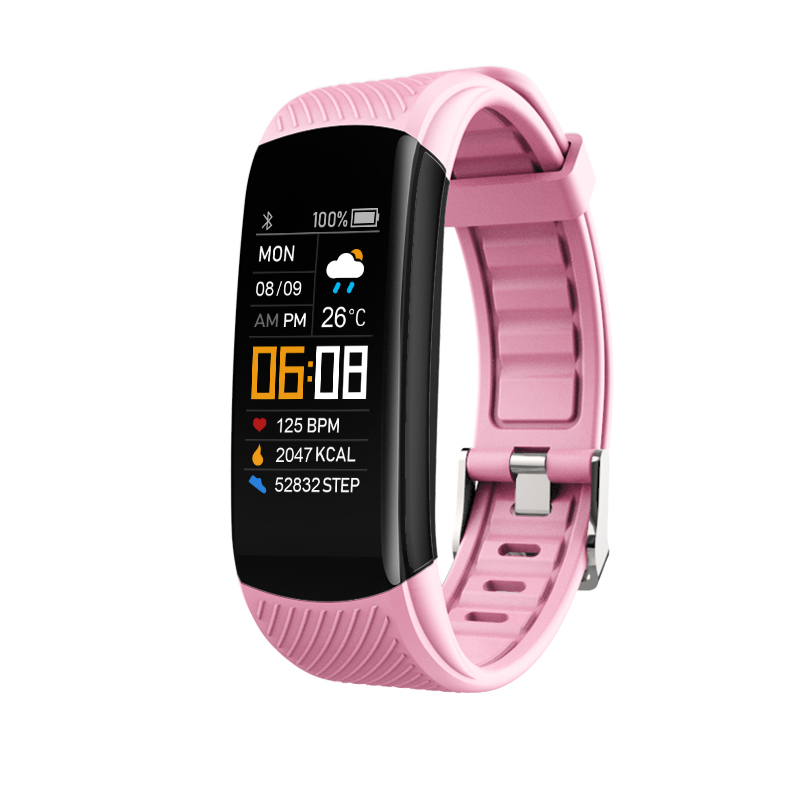 NJYUAN C5S heart rate blood oxygen and blood pressure sport smart bracelets - Pink