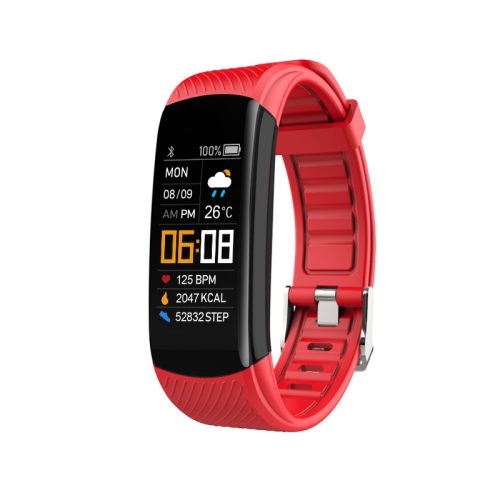 NJYUAN C5S heart rate blood oxygen and blood pressure sport smart bracelets - Red