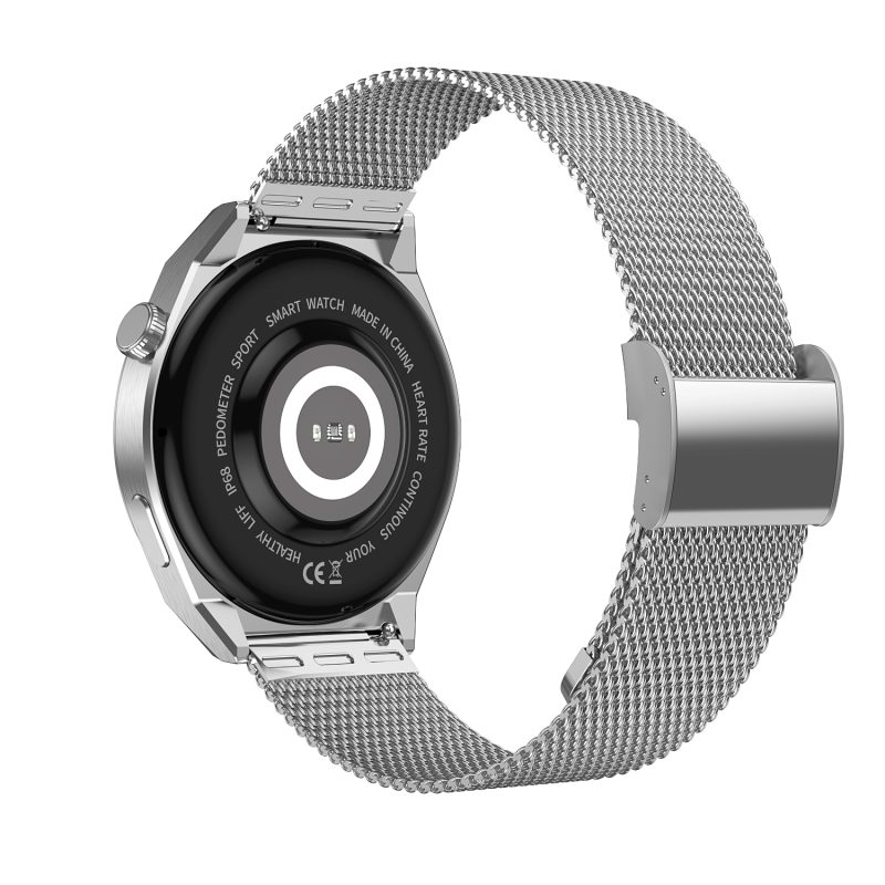 Huadai HD3 Pro 1.32 inch Bluetooth 5.1 Smart bracelet silver steel strap