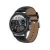 DTNO.I DT70 Bluetooth 5.0 Wireless Charging Smart watch black leather strap