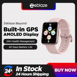 Zeblaze Beyond GPS Smartwatch AMOLED Screen 40 Days Battery Life IP68 Waterproof - Pink