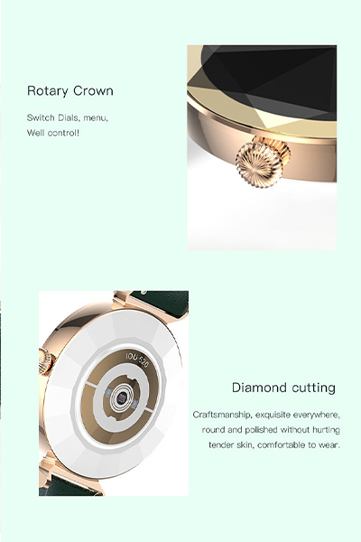 Microwear 520 Diamond Face Cutting Craft Multifunctional Fashion Smart Watch for women