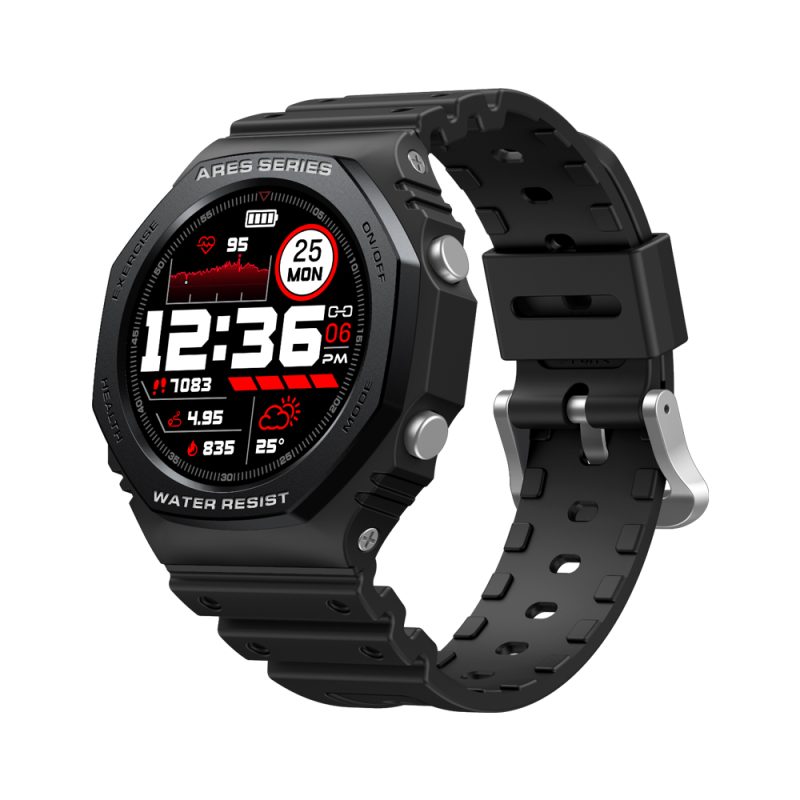 Zeblaze Ares 2 Rugged Fashion Smartwatch 50M 5 ATM Waterproof 1.09 HD Color Screen (1) black