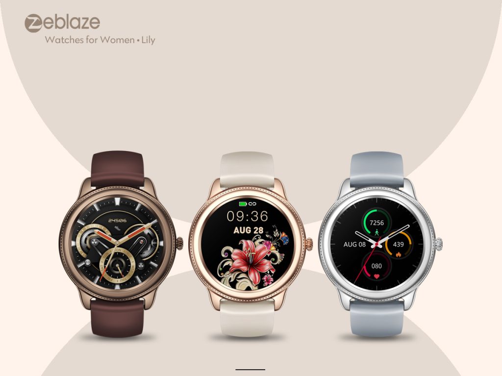 Zeblaze Lily 240*240 pixels bluetooth 5.0 IP68 waterproof smartwatch for women