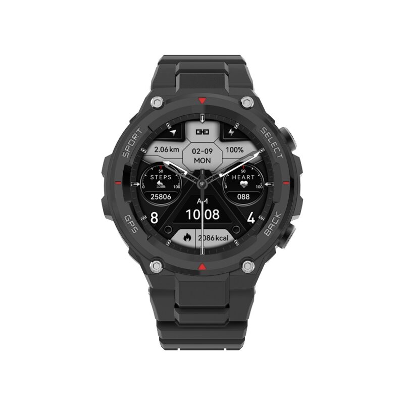 DTNO.1 DT5 Sport outdoor rugged IP68 Waterproof 1.45-inch smartwatch - black