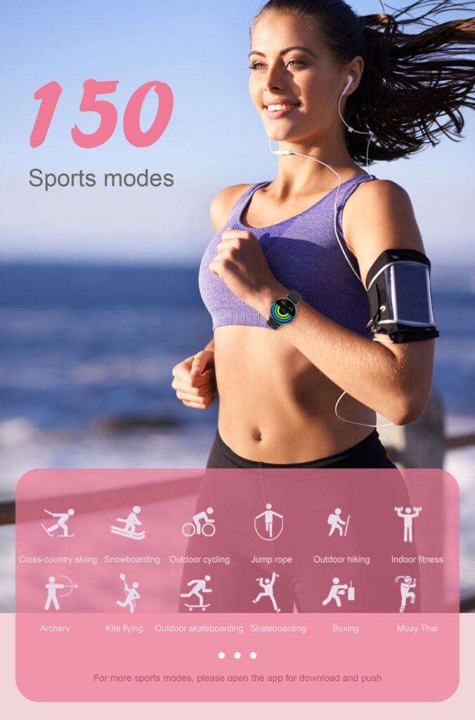 Multi-sports modes | Bluetooth calling Music remote control | Menstrual cycle reminder Switching dials | Amoled Screen