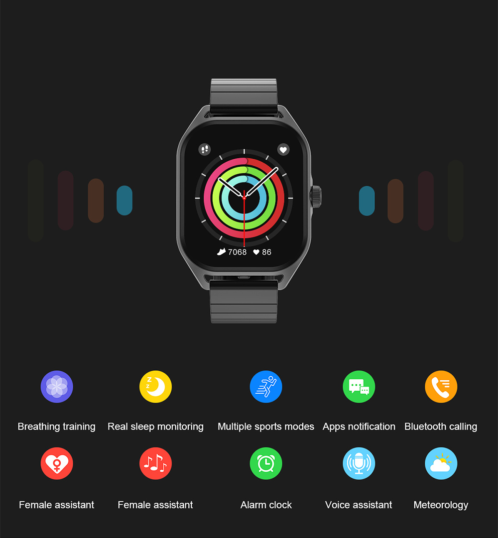 DTNO.1 DT99 2.04-inch Amoled Screen heart rate wireless charging fashion smartwatch