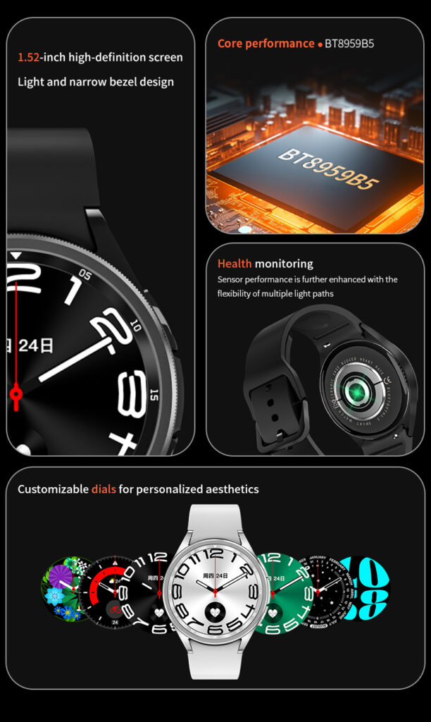 Huadai Watch 6 1.52 inch Wearfit wireless charging