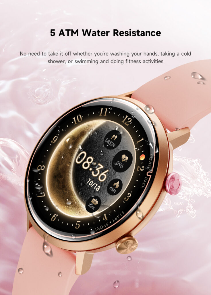 NJYUAN W2 1ATM Waterproof 8763EWE-VP Female Smart Watch