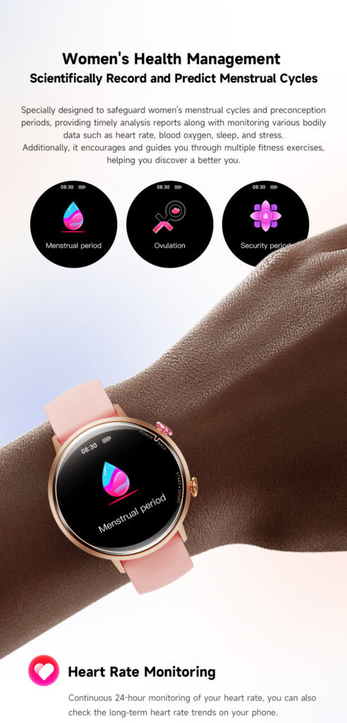 NJYUAN W2 1ATM Waterproof 8763EWE-VP Female Smart Watch