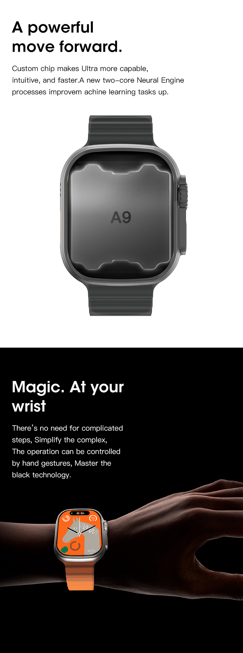 Microwear watch ultra 3 Jieli AC7012A7S 2.04 inch amoled Smart Watch