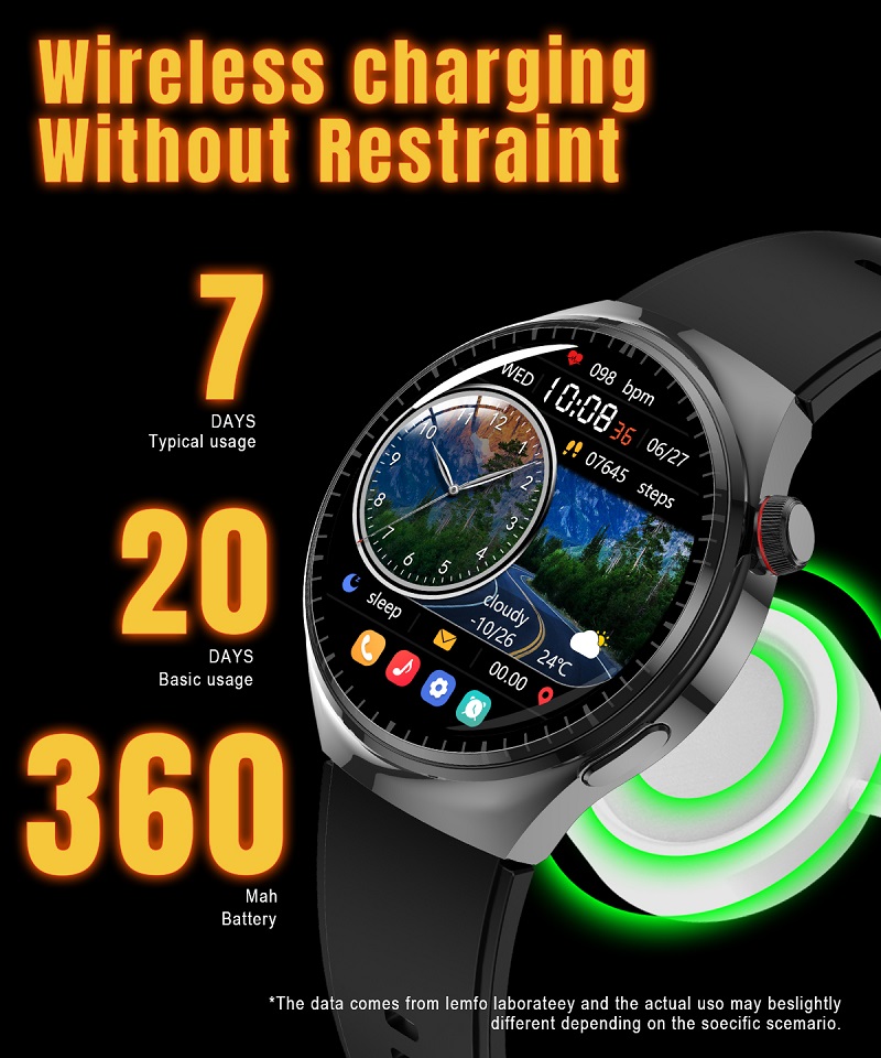 LEMFO (GT4 Pro)LF38 1.6inch big touch screen heart rate Pedometer Smart Watch