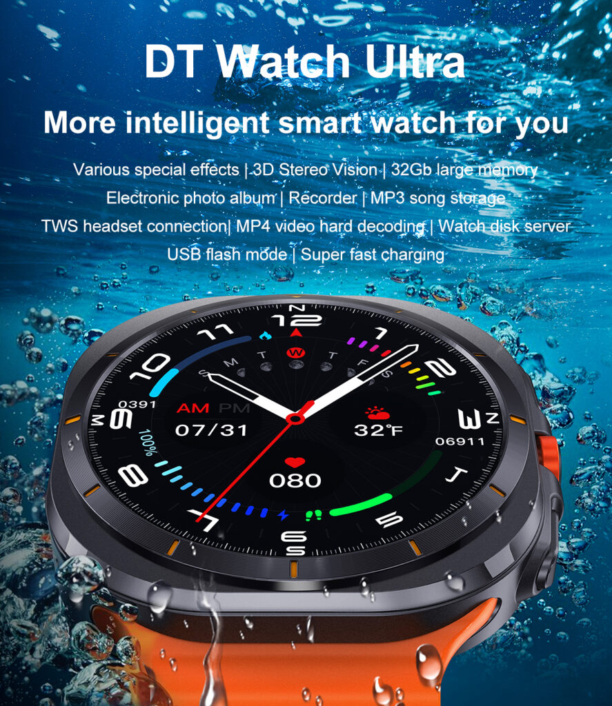 DTNO.1 DT WATCH ULTRA Rugged Outdoor Smart Watch 1.5 inch