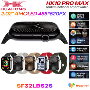 NJYUAN HK10 PRO MAX 300mAh 2.02 AMOLED 520*485 1GB Memory