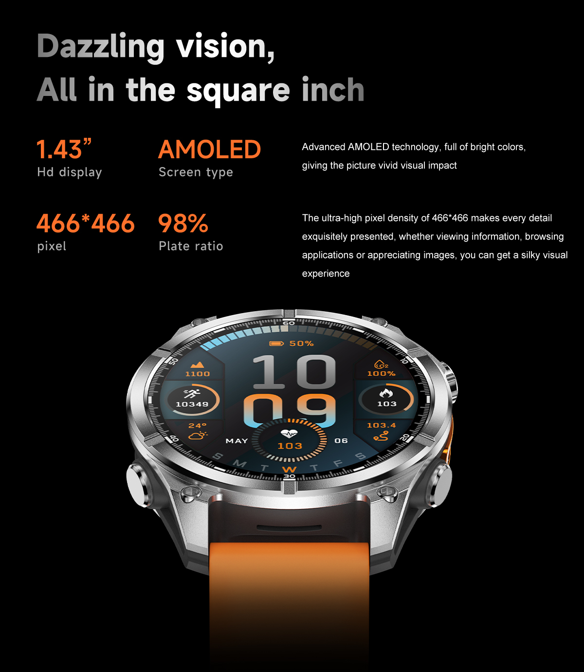 NJYUAN HD300 Rugged Smart Watch