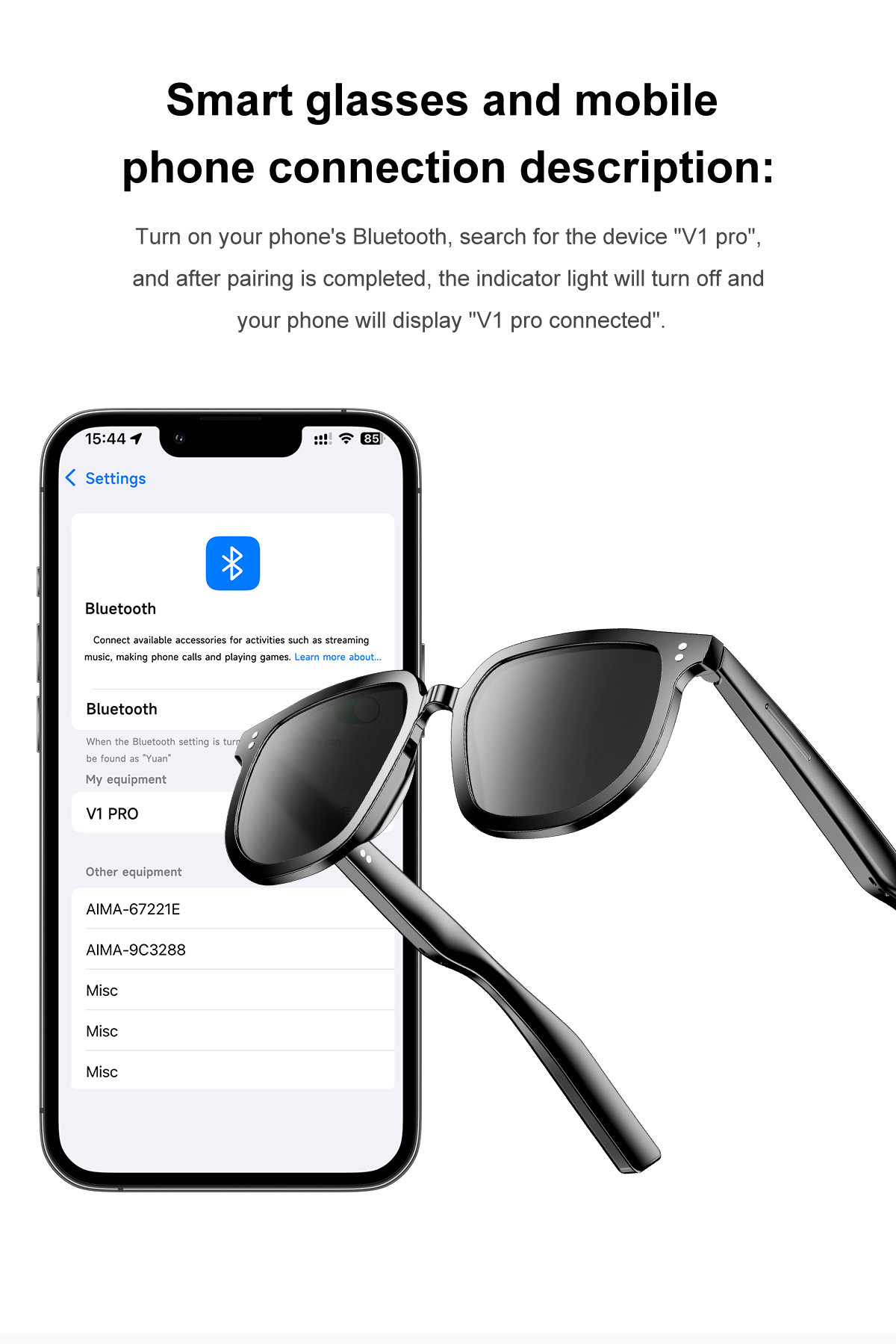 NJYUAN V1 Pro Smart Glasses