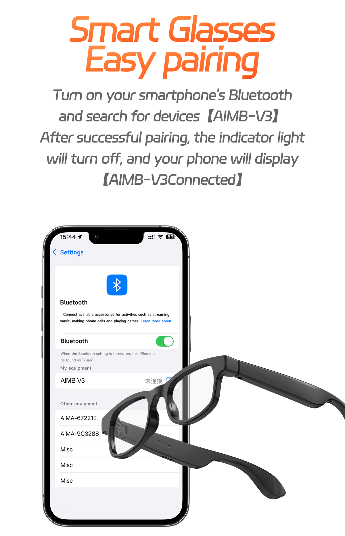 NJYUAN V3 Smart Glasses