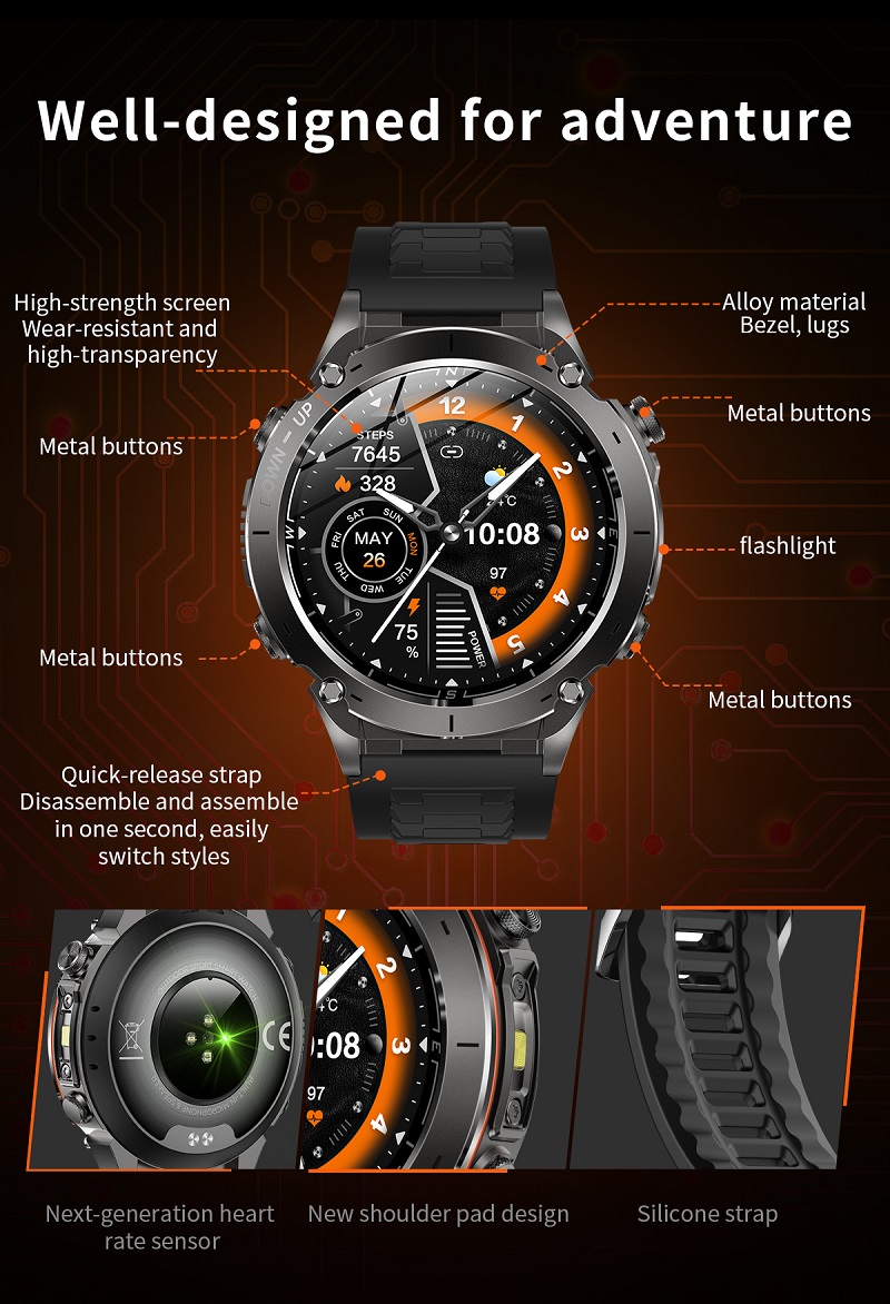 NJYUAN Y101 Rugged Smart Watch
