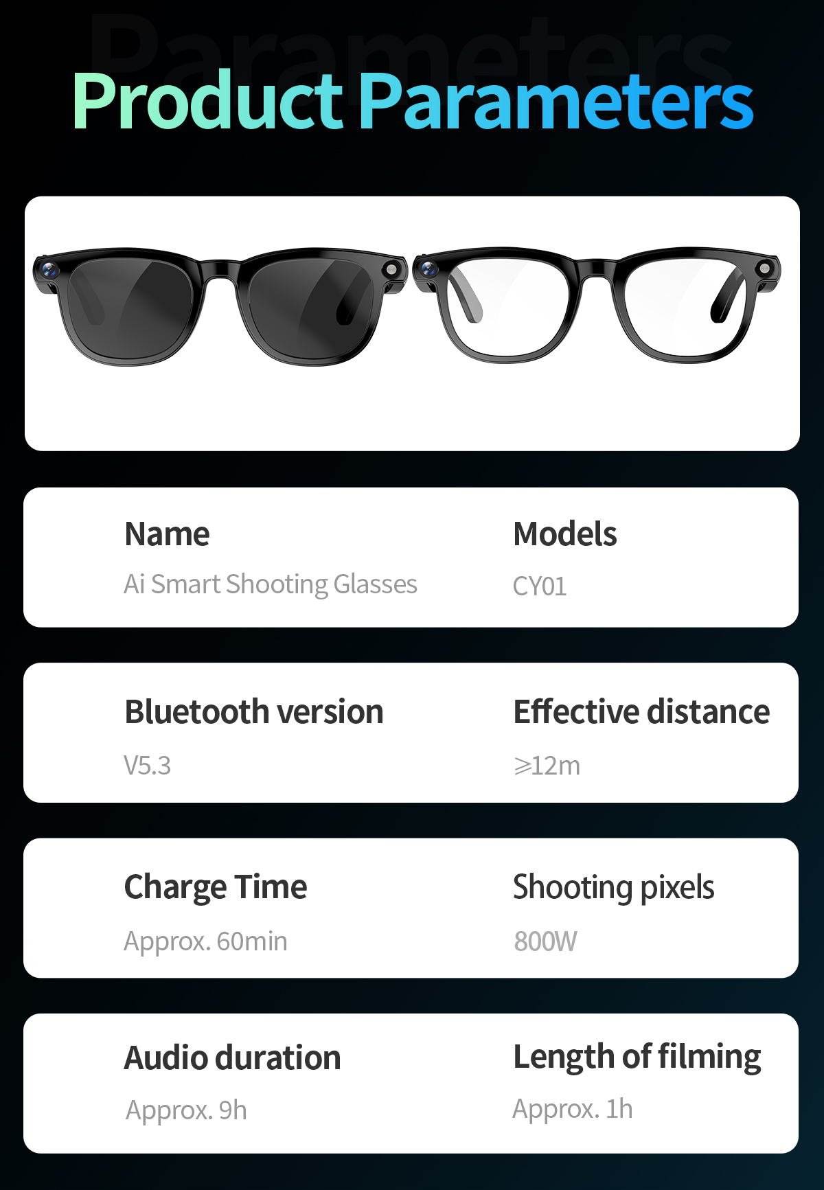NJYUAN CY01 Smart Glasses