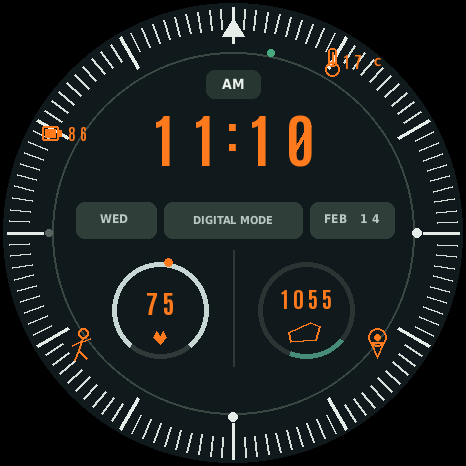 Rugged Tactical Digital Watch Face