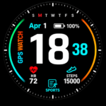 Modern GPS Sport Watch Face