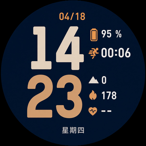 Modern Watch Face for ATS3085-S based smart watches 466*466 screen resolution